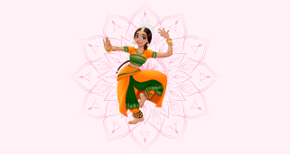pale pink background with cartoon character dancing